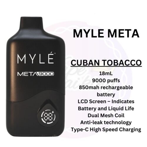 Myle Meta 9000 Puffs Cuban Tobacco Disposable Vape in Dubai