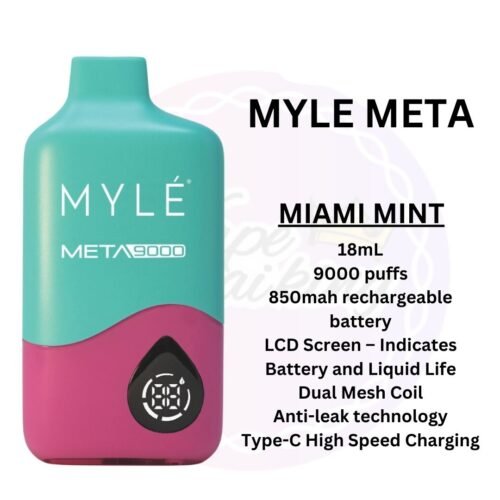 Myle Meta 9000 Puffs Miami Mint Disposable Vape in Dubai