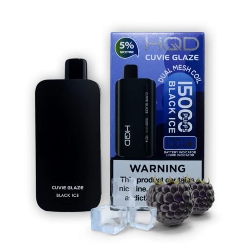 New HQD Cuvie Glaze 15000 Puffs Black Ice Disposable Vape in Dubai