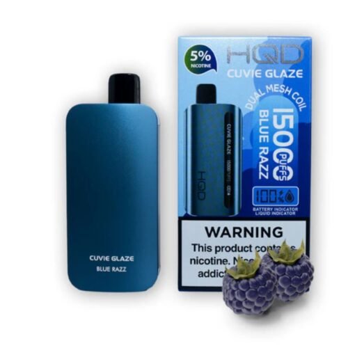 New HQD Cuvie Glaze 15000 Puffs Blue Razz Disposable Vape in Dubai