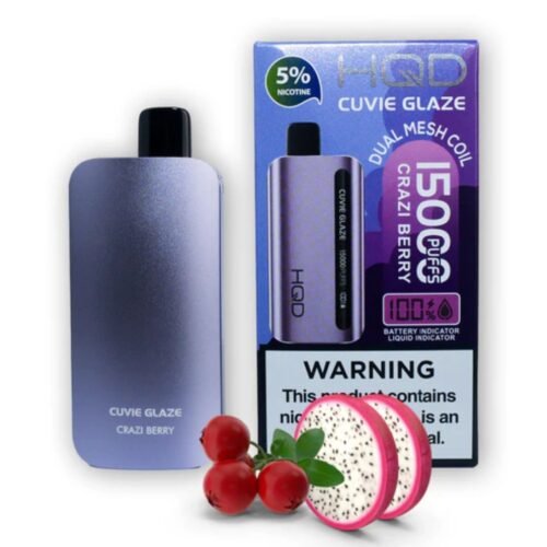 New HQD Cuvie Glaze 15000 Puffs Crazi Berry Disposable Vape in Dubai