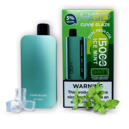 New HQD Cuvie Glaze 15000 Puffs Ice Mint Disposable Vape in Dubai