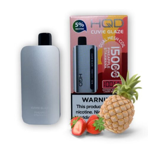 New HQD Cuvie Glaze 15000 Puffs Pineapple Strawberry Disposable Vape in Dubai