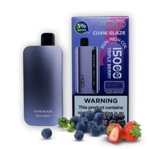 New HQD Cuvie Glaze 15000 Puffs Triple Berry Disposable Vape in Dubai