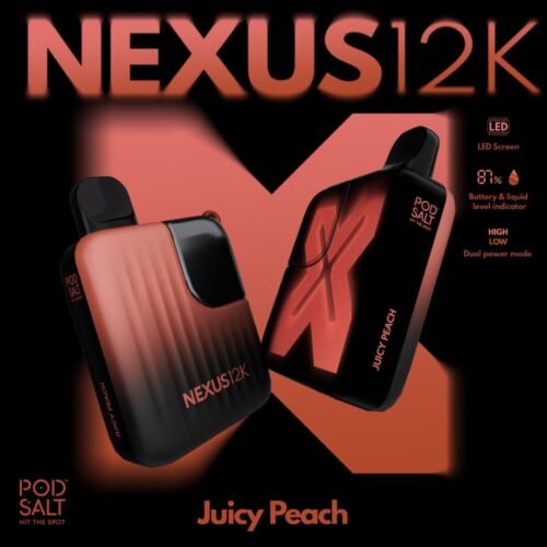 New Pod Salt Nexus 12000 Puffs Juicy Peach Disposable Vape in Dubai